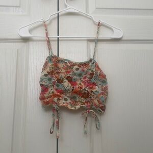 girls cropped floral top